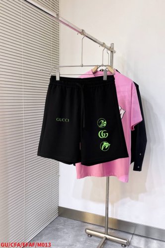 m013 Gu古驰 原单短裤.2025夏季新款休闲短裤，男女同款推荐！高级定制大毛线圈纯棉380G面料.透气弹力舒适度极高，细节无可挑剔，顶级辅料配备，原版Lo