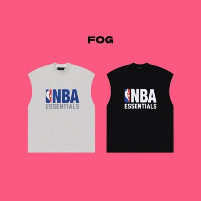 fear Of God Fog Essential X Nba 联名款球队字母 Logo 印花圆领短袖背心 color 黑色 灰色 size S M L Xl