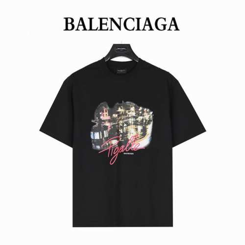 Balenciaga 巴黎世家 25Ss pigelle夜景限定水洗破洞短袖T恤 面料采用高克重280G重精梳棉，定制1:1螺纹，面料舒适亲肤无异感， 多位磨破
