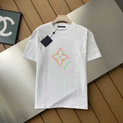 专柜还原顶级复刻版 Louis Vuitton 路易威登，2025 Ss春夏新款Lv驴家烫钻 圆领短袖T恤男女同款 32支纱线270克全棉洗水面料 定型 不缩水