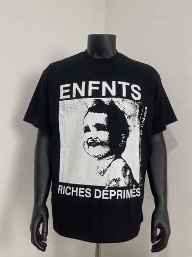 款号490 今年穿富二代一定会暴富Er denfants Riches Deprimes 忧郁的富二代婴儿男孩印花短袖 面料采用定织250G32支双股双纱纯棉