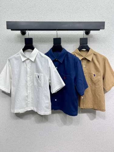 polo刺绣小马亚麻衬衣 设计时髦版型不挑人上身巨好看 质感超赞 高品质 三色 尺码Sml