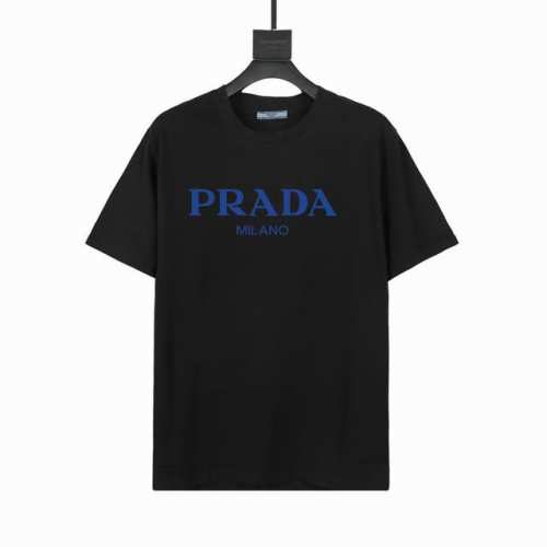 ff396#P90 顶级高品 prada 普拉达短袖T恤 高端32S双纱280克面料 印花采用超高品质不脱胶工艺 超高克重高密度超高品质 经过高温缩水定型 毛料