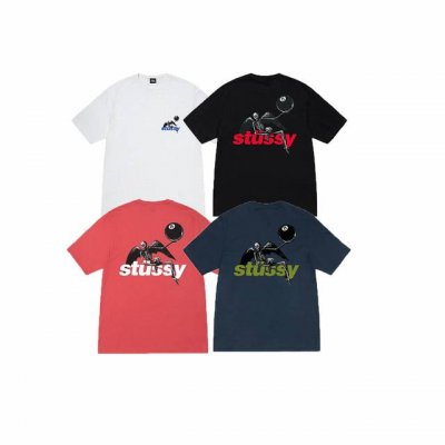 款号Xb2107# Stussy斯图西 Ss25 蝙蝠骷髅印花短袖T恤男女同款 230克纯棉圆筒布版型 两侧面不带缝线 正确版本与正品相同。区别市场通货。 颜色