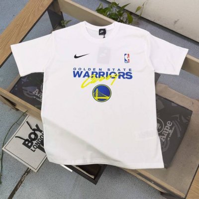 上新 款号：Tx298 2025新款Nike耐克联名Nba金州勇士队钩子字母图案Logo印花休闲情侣短袖T恤，轻奢高级，上身效果，绝绝子，采用250克纯棉面料，