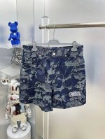 160（顶级复刻） louis Vuitton/路易威登夏季新款满印字母刺绣提花套装 牛仔短裤 龚俊同款 官网同步 原版复刻 随意对比 细节拉满 顶级复刻！ 全
