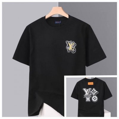 louis Vuitton 路易威登，2025Ss春夏限定款Lv驴家前后Logo印花百搭圆领短袖T恤男女同款 材质:采用高版本280G双纱精梳棉 面料洗水 不缩