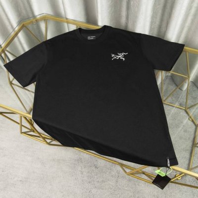 Ayc Teryx 始祖鸟] 2025Fw短袖T恤 前面鸟标后面大Logo高级印花 高端32S双纱280克面料 重磅面料 定制拉架罗纹同缸同染 三标齐全 男女同