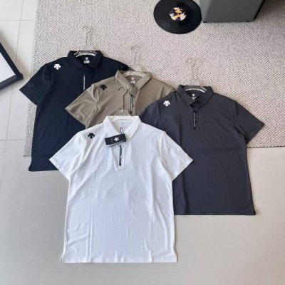 descente迪桑特Training综训防晒吸湿速干男士短袖Polo衫新款 1. **速干面料**：采用高科技速干材质，能够快速排汗并保持身体干爽，适合运动或