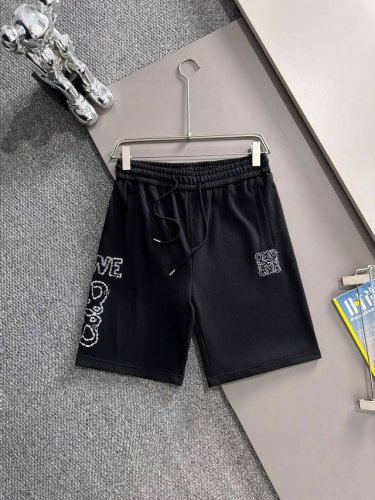 套装款！Loewe 罗意威 2025新款 轻奢主义 锁链刺绣Logo 男女日常通勤穿搭必备 休闲短裤 定制毛圈面料 进口机刺绣工艺 腰标吊牌洗水唛三标齐全 颜色