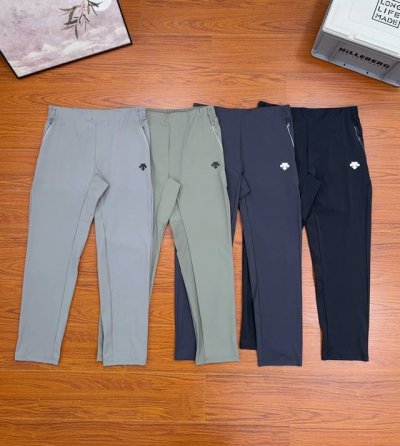 迪桑特夏款冰丝特综训运动休闲长裤 ，品质款 高端面料采用78的锦纶 22的氨纶 ，弹力轻薄透气冰丝 贵在面料 其次工费 ，上身后面料本身能给的舒适感 和细节质感