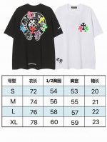现货 2250 新款潮牌梵文字母彩色立体反光马蹄彩色十字架男女款短袖T恤 250克32支纯棉 颜色：黑色 白色 码数：S M L Xl