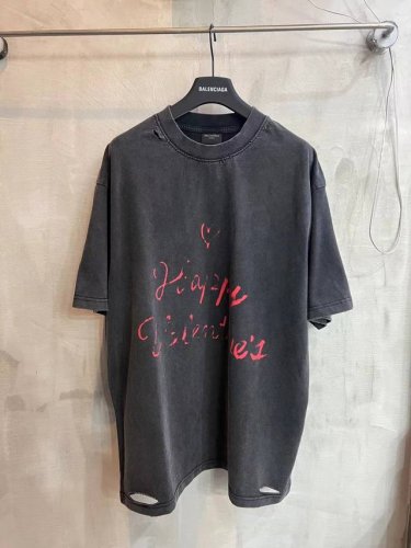 1218#洗水黑 Blcg 25Ss新款情人节限定爱心涂鸦短袖 白色 码数 1234