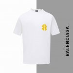 款号#Z123 巴黎彩色字母小标硅胶厚板圆领短袖 balenciaga官网一致款式 面料 32支双纱280克纯棉面料 同缸同色织染螺纹 颜色一致 工艺 进口机器
