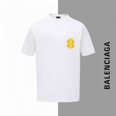 款号#Z123 巴黎彩色字母小标硅胶厚板圆领短袖 balenciaga官网一致款式 面料 32支双纱280克纯棉面料 同缸同色织染螺纹 颜色一致 工艺 进口机器