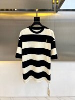 P260 Ralph Lauren 拉夫劳伦、25S春装新品黑白相间条纹撞色设计短袖T恤，采用定织撞色条纹面料，定织定染，经典永不过时的黑白撞色条纹元素，上身超