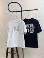 款号X162 Alexander Wang亚历山大王字母铆钉镶嵌硅胶反光圆领短袖 官网买的样衣回来打的板 原色原版1:1 市场发这么低不发这个价格p没办法 情侣
