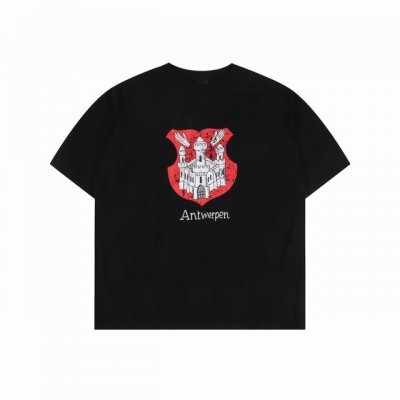 balenciga 巴黎世家 反面穿城堡印花破洞短袖T恤 高品质 最新反穿潮流视觉 纯棉柔软面料 对色定染面料 标准的印花磨破技术 采用进口印花工艺 潮流感十足