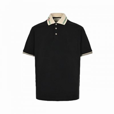 gucci 古驰 经典领口双G刺绣Polo短袖 原版国内柜台购入开发，定织领口+口横机螺纹，纱线定染7天，成品刺绣，极其考验横机密度，上身居显瘦，大身全棉230