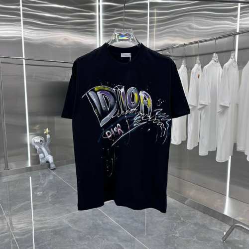 Dio 2025春夏新款 手绘泼墨 经典款式 潮流必备 定制面料 上身超舒服 男女同款 S M L Xl Xxl 五个码 黑色 白色