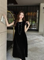 新款真丝丝绒大版型长裙，高牢固加密固色面料， 码数：M～Xxxl