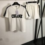 款号20252819 Celin*新款套装，蕾丝花边装饰 Logo刺绣字母短袖T恤+短半裙，白色，黑色，灰色，Sml， M码；肩宽41，胸围102，袖长18，衣