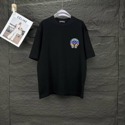 克罗心2025新款彩色马蹄Logo情侣款短袖T恤 高版本高版本 原版面料 数码直喷印花工艺 网红明星同款 高版本 高 品质 面料采用300克纯棉面料 手感超级舒