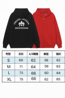 现货 9820 新款潮牌秋冬字母梵文十字架刺绣男女同款开衫连帽外套 按原版 定织长绒棉400克 不同与市面上的普通卫衣面料． 颜色：黑色 红色 码数：S M L