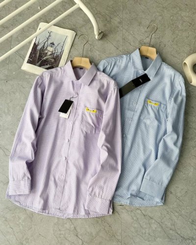 Fendi 芬迪猫眼轻奢~细格衬衫春季男翻领商务休闲长袖衬衫 压轴好货！今年的蕞新款！原6900！ 鲁T今年新型研发的高定色织面料 锐纤棉 更尊重自然！更环保健