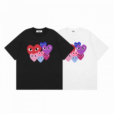 comme Des Garcons川久保玲play爱心印花夏季短袖T恤衫 颜色： 白色 黑色 尺码：M L Xl Xxl 价格p： 三标齐 款号：Cj33