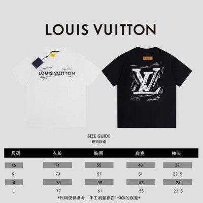 顶级最高版本 Lv路易威登Louis Vuitton 驴家1V 经典涂鸦印花Logo图案圆领半袖T恤短袖 男女同款 情侣款 宽松版型 最高版本 原版面料 高版本