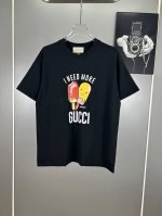 高端原版规格版本 古驰 Gucci 重工彩色Logo短袖T恤男女时尚同款 2025Ss新款纯棉双纱 定制面料采用威化布织法，超高端针织工艺，版型紧致立体，顺滑，
