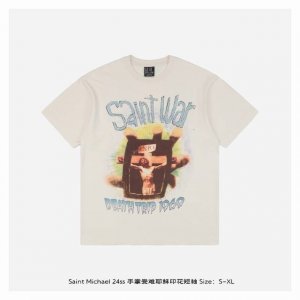 saint Michael 24Ss 手掌受难耶稣印花短袖 整体面料选用 克100%纯棉16织双纱汗布面料 螺纹选用300G100%纯棉1*1弹力无根螺纹 面料
