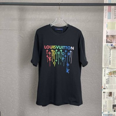 A08 louis Vuitton路易威登 300高克重 直喷工艺 独家专供新款原单男士休闲短袖 高端定制 高版本 时尚百搭爆款 进口面料 手感超柔软细腻 穿着