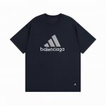 p110细节图【顶级版本.官网品质】Balenciaga/巴黎联名Adidas前面经典Logo组合，双面正反穿搭刺绣短袖T恤# 面料采用巴黎Zp定织定染全棉双纱