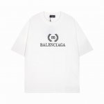 Balenciaga巴黎世家 麦穗主题字母印花短袖T恤 日本进口“兄弟”印花机器 洗水手工磨破 独家订织订染布料采用300克面料 质感舒适柔软 三标齐全 男女同