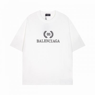 Balenciaga巴黎世家 麦穗主题字母印花短袖T恤 日本进口“兄弟”印花机器 洗水手工磨破 独家订织订染布料采用300克面料 质感舒适柔软 三标齐全 男女同