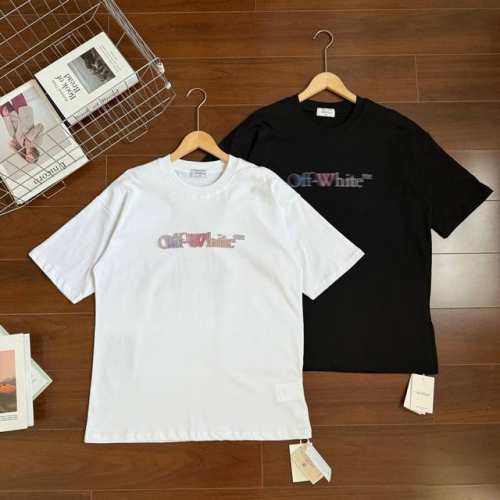 off-White 25Ss夏季新款彩虹天使 高街宽松圆领短袖T恤 颜色：黑色、白色 尺码：S-Xl 面料：260克定制双纱高密度纯棉面料 工艺: 整件衣服采用