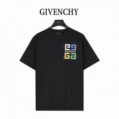 Givenchy 纪梵希 25Ss 宫格彩色泼墨印花短袖T恤 定制260G水洗精梳棉棉面料 手感非常细腻柔软舒服 潮流宽松T恤，一件简简单单就让你变时髦的T恤，