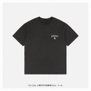 carhartt 卡哈特 25Ss 小鸭子印花短袖 面料采用230克重精梳棉 定制32支1*1螺纹 成衣两遍水洗处理 面料舒适亲肤无异感 定制定染面料 纺织密度