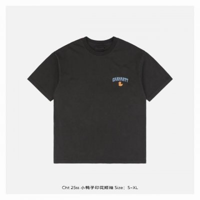 carhartt 卡哈特 25Ss 小鸭子印花短袖 面料采用230克重精梳棉 定制32支1*1螺纹 成衣两遍水洗处理 面料舒适亲肤无异感 定制定染面料 纺织密度