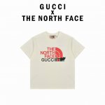 gucci & The North Face 22Ss 联名款印花短袖 独家订染原版的颜色，21S双股罗纹，定染定制，布料做手感外加布面蚀毛工艺处理，前幅电脑扫
