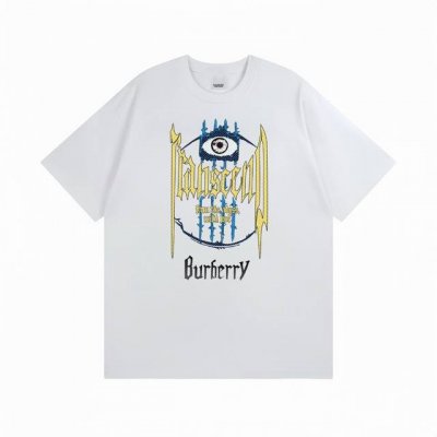 巴宝莉Burberry 眼睛印花短袖百搭T恤短袖情侣款 面料：重磅双纱300G纯棉新疆长绒棉越洗越有质感穿上去不松垮不起球不掉色。 克重：绝对用料实打实300克