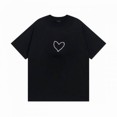 Balenciaga 巴黎世家2025 Ss 七夕限定款爱心Logo印花洗水磨烂做旧短袖T恤 本市场No.1的质量 真正天花板品质 全部原版开发注意细节图 避免