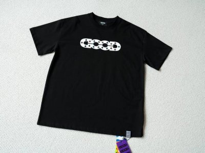 原厂品质 Goodbrand 彩钻字母Logo 镂空硅胶印花 短袖T恤 男女同款 - 颜色 黑色 - 尺码 1 2 3 4 尺码表 1码 胸围114肩宽56 衣