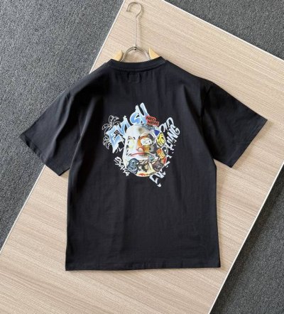 顶级版本 Evisu 福神新款佛头印花T恤！ 25Ss夏季新品，进口机器印花，色彩鲜明，颜色正，不脱落，不开胶，采用环保颜料，无甲醛，无异味，领口订制织带包边包