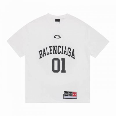 上新 高版本 Balenciaga巴黎世家 Basketball 系列 01号球衣短袖T恤 原样购入开发 面料订制染色 做水洗预缩 G16支精梳紧密纺纱 定制螺