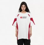 新款Lululemon 露露插肩撞色拼接Ins 领口螺纹针织情侣同款宽松落肩短袖T恤 面料: 300G重磅纯棉新疆长绒棉 采用特定重磅32S精棉平纹针织面料，3
