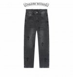 高版本Chrome Hearts 克罗心 十字水洗牛仔裤，男女同款。四季可穿，独家现货首发高端品质 直筒版型，整裤条子采用3D立裁体剪 复杂的工艺还现体在裤子各