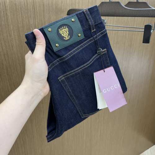 新款 Guc 高端定制、25Ss春夏最新款牛仔裤 柜台同步发售 进口固色面料 原版定制复刻 客供五金辅料 原单品质 重工洗水 做工走线精细 上身绝佳！优选单品